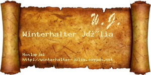 Winterhalter Júlia névjegykártya
